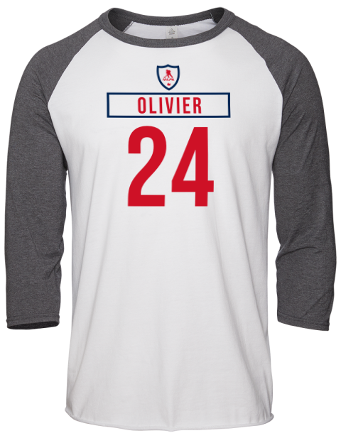 Home Jersey Mathieu Olivier Unisex Premium Three-Quarter Raglan T-Shirt | Swagsta