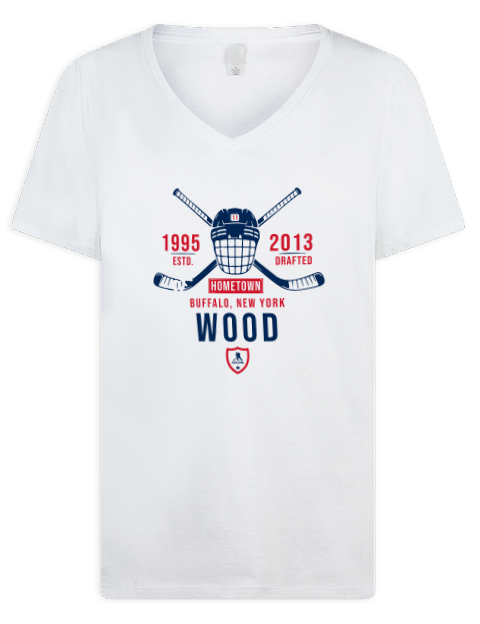 Classic Heritage Miles Wood Premium Ladies V-Neck T-Shirt | Swagsta