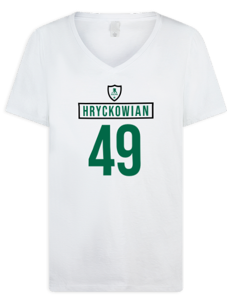 Home Jersey Justin Hryckowian Premium Ladies V-Neck T-Shirt | Swagsta