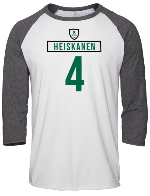 Home Jersey Miro Heiskanen Unisex Premium Three-Quarter Raglan T-Shirt | Swagsta