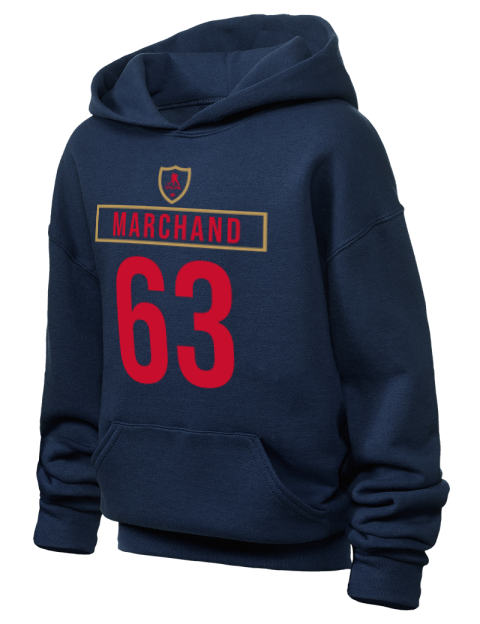 Away Jersey Brad Marchand Youth Hooded Sweatshirt | Swagsta