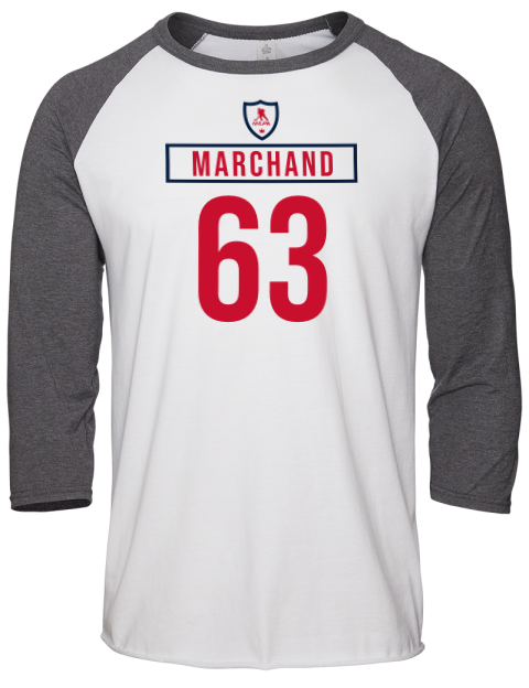 Home Jersey Brad Marchand Unisex Premium Three-Quarter Raglan T-Shirt | Swagsta