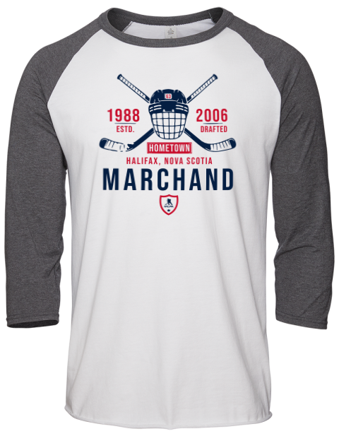 Classic Heritage Brad Marchand Unisex Premium Three-Quarter Raglan T-Shirt | Swagsta