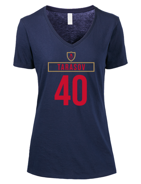 Away Jersey Daniil Tarasov Premium Ladies V-Neck T-Shirt | Swagsta