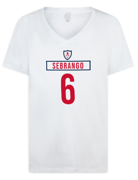 Home Jersey Donovan Sebrango Premium Ladies V-Neck T-Shirt | Swagsta