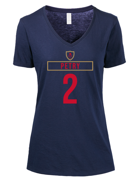 Away Jersey Jeff Petry Premium Ladies V-Neck T-Shirt | Swagsta