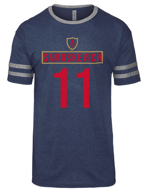 Away Jersey Mackie Samoskevich Men's Tri-Blend T-Shirt | Swagsta