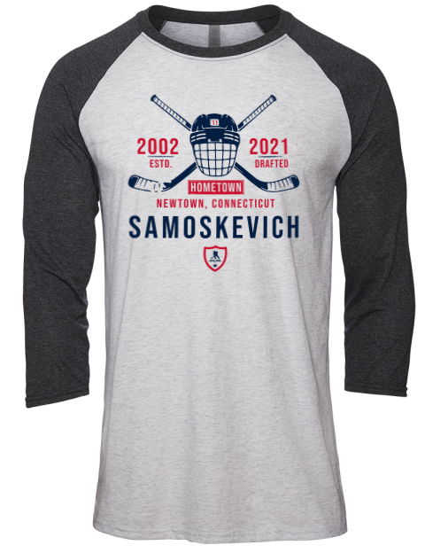 Classic Heritage Mackie Samoskevich Unisex Premium Three-Quarter Raglan T-Shirt | Swagsta
