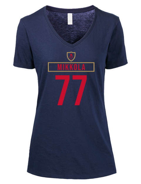 Away Jersey Niko Mikkola Premium Ladies V-Neck T-Shirt | Swagsta