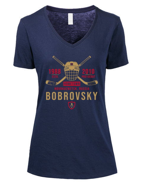 Heritage Sergei Bobrovsky Premium Ladies V-Neck T-Shirt | Swagsta