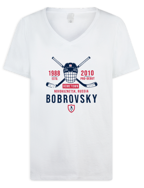 Classic Heritage Sergei Bobrovsky Premium Ladies V-Neck T-Shirt | Swagsta