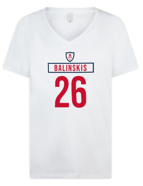 Home Jersey Uvis Balinskis Premium Ladies V-Neck T-Shirt | Swagsta