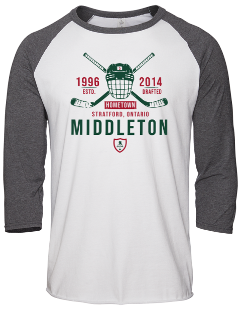 Classic Heritage Jacob Middleton Unisex Premium Three-Quarter Raglan T-Shirt | Swagsta