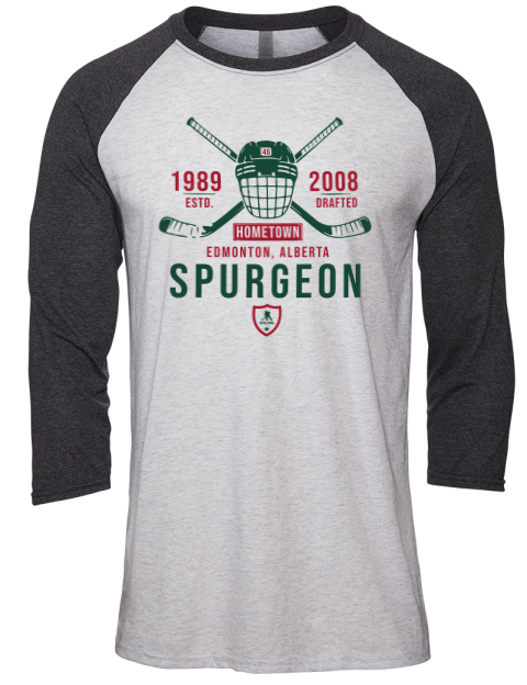 Classic Heritage Jared Spurgeon Unisex Premium Three-Quarter Raglan T-Shirt | Swagsta