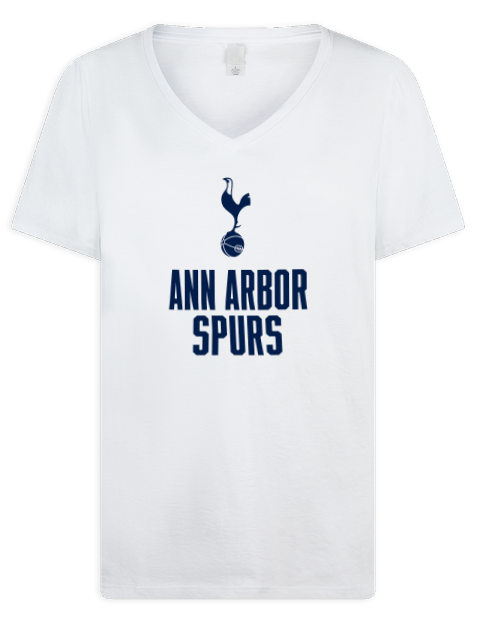 Stacked Ann Arbor Spurs Premium Ladies V-Neck T-Shirt | Swagsta