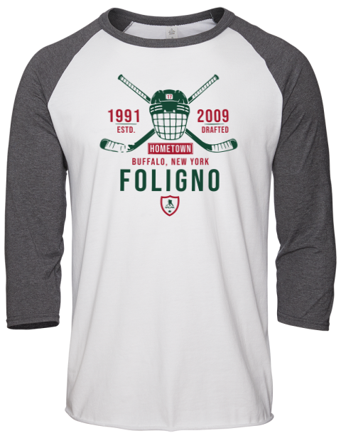 Classic Heritage Marcus Foligno Unisex Premium Three-Quarter Raglan T-Shirt | Swagsta