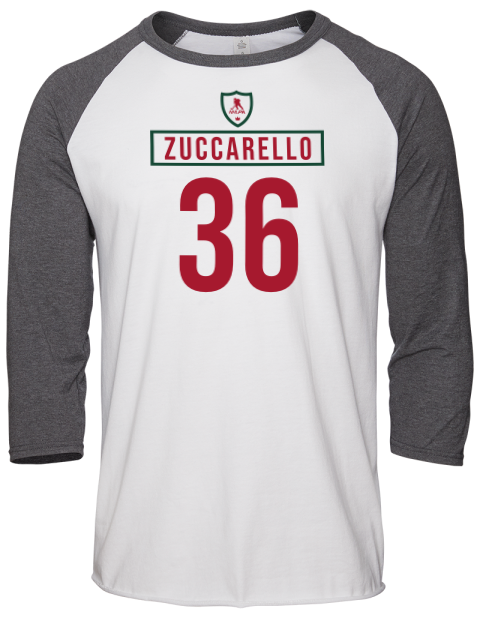 Home Jersey Mats Zuccarello Unisex Premium Three-Quarter Raglan T-Shirt | Swagsta