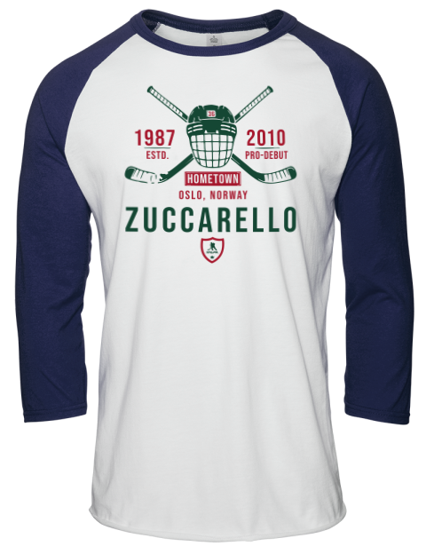 Classic Heritage Mats Zuccarello Unisex Premium Three-Quarter Raglan T-Shirt | Swagsta