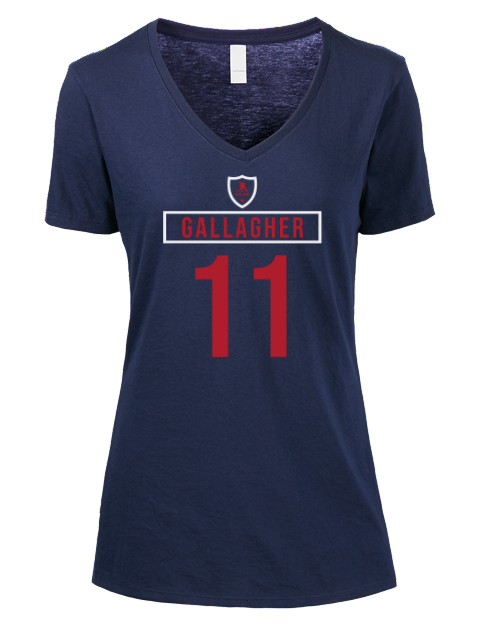 Away Jersey Brendan Gallagher Premium Ladies V-Neck T-Shirt | Swagsta