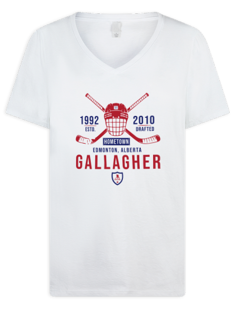 Classic Heritage Brendan Gallagher Premium Ladies V-Neck T-Shirt | Swagsta