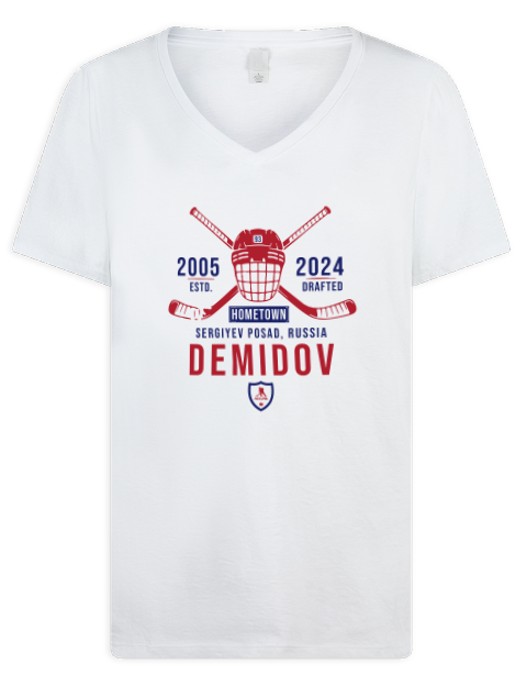 Classic Heritage Ivan Demidov Premium Ladies V-Neck T-Shirt | Swagsta