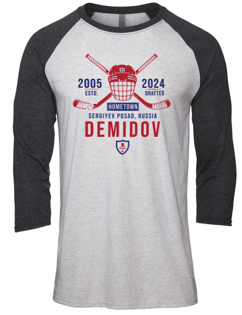 Classic Heritage Ivan Demidov Unisex Premium Three-Quarter Raglan T-Shirt | Swagsta