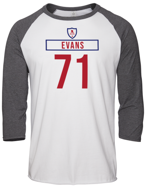 Home Jersey Jake Evans Unisex Premium Three-Quarter Raglan T-Shirt | Swagsta