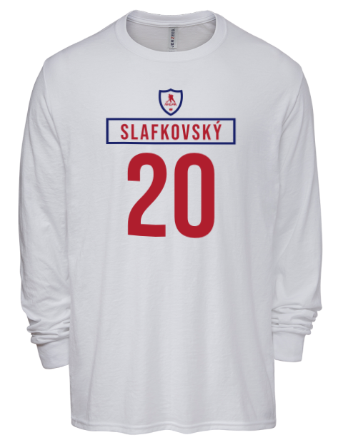 Home Jersey Juraj Slafkovsky Men's Premium Blend Long Sleeve-T-Shirt | Swagsta