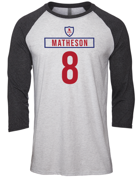 Home Jersey Michael Matheson Unisex Premium Three-Quarter Raglan T-Shirt | Swagsta