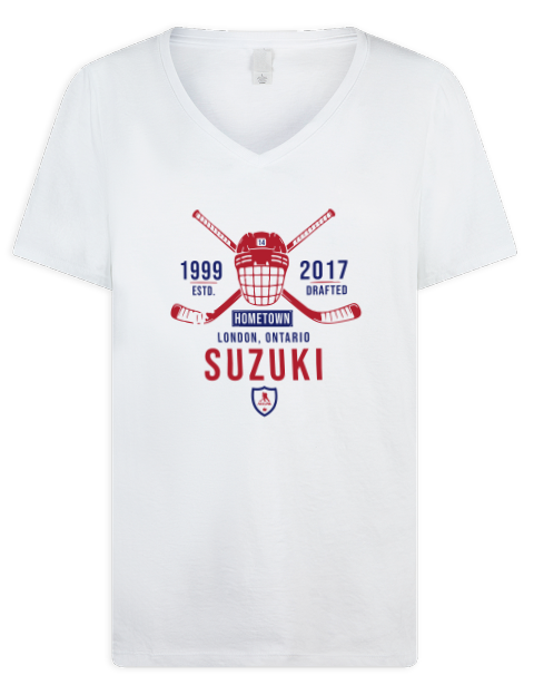 Classic Heritage Nick Suzuki Premium Ladies V-Neck T-Shirt | Swagsta