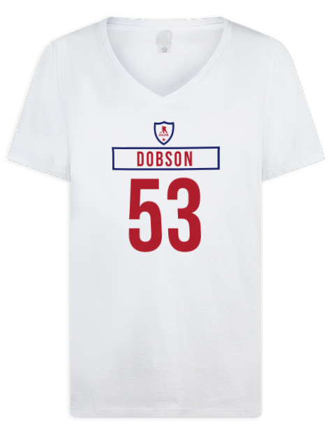 Home Jersey Noah Dobson Premium Ladies V-Neck T-Shirt | Swagsta