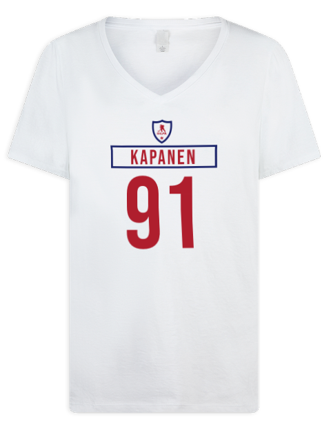 Home Jersey Oliver Kapanen Premium Ladies V-Neck T-Shirt | Swagsta