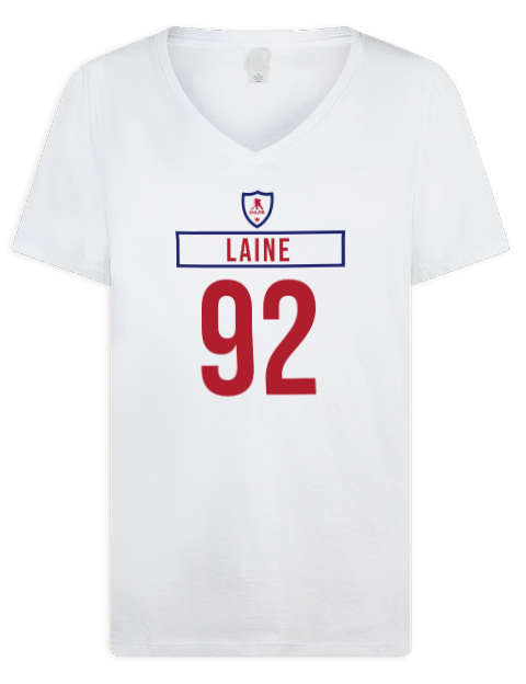 Home Jersey Patrik Laine Premium Ladies V-Neck T-Shirt | Swagsta