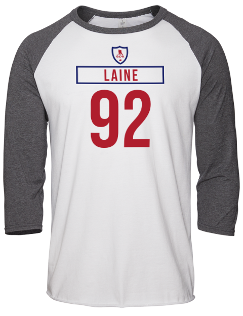 Home Jersey Patrik Laine Unisex Premium Three-Quarter Raglan T-Shirt | Swagsta