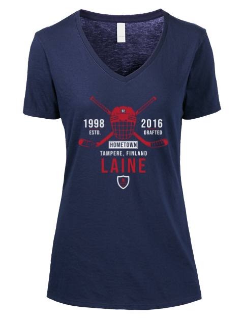 Heritage Patrik Laine Premium Ladies V-Neck T-Shirt | Swagsta