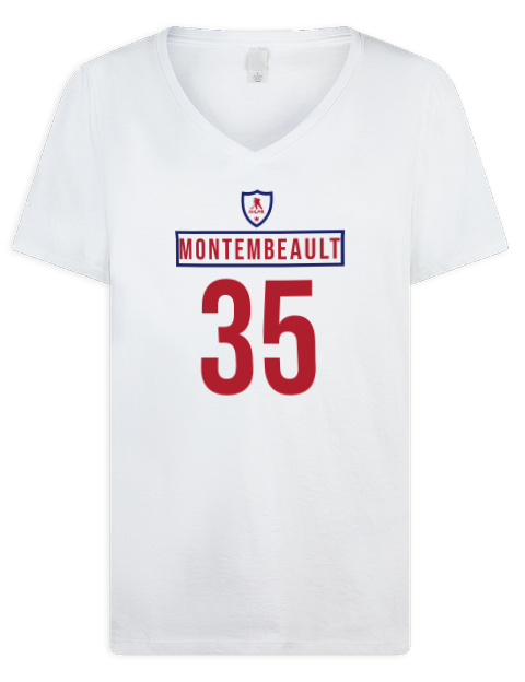 Home Jersey Samuel Montembeault Premium Ladies V-Neck T-Shirt | Swagsta