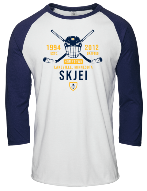 Classic Heritage Brady Skjei Unisex Premium Three-Quarter Raglan T-Shirt | Swagsta