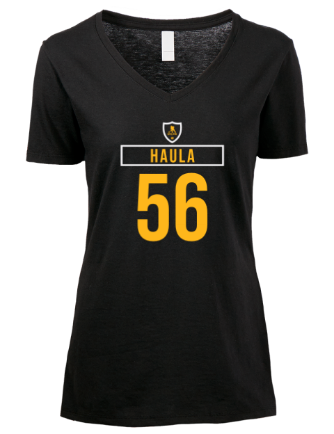 Away Jersey Erik Haula Premium Ladies V-Neck T-Shirt | Swagsta