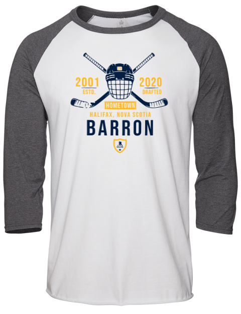 Classic Heritage Justin Barron Unisex Premium Three-Quarter Raglan T-Shirt | Swagsta