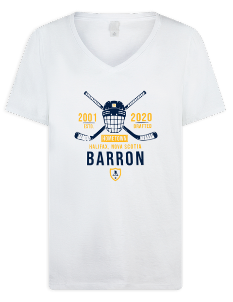 Classic Heritage Justin Barron Premium Ladies V-Neck T-Shirt | Swagsta