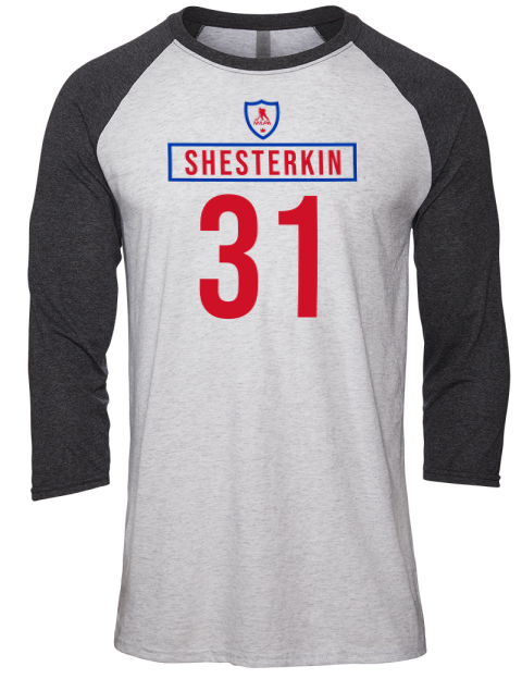 Home Jersey Igor Shesterkin Unisex Premium Three-Quarter Raglan T-Shirt | Swagsta