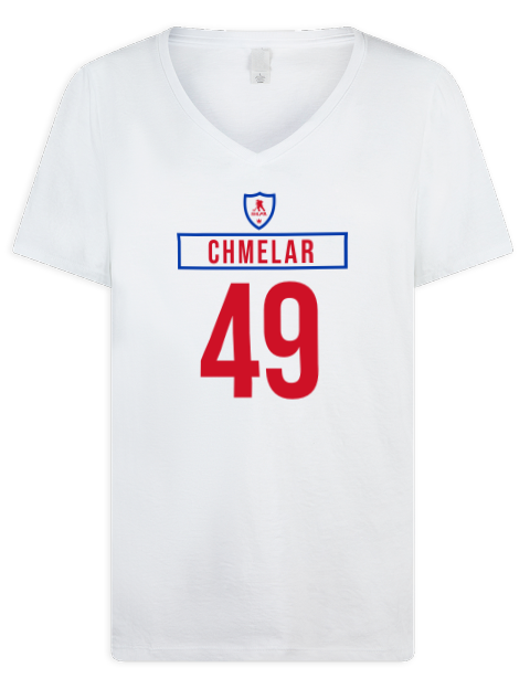 Home Jersey Jaroslav Chmelar Premium Ladies V-Neck T-Shirt | Swagsta