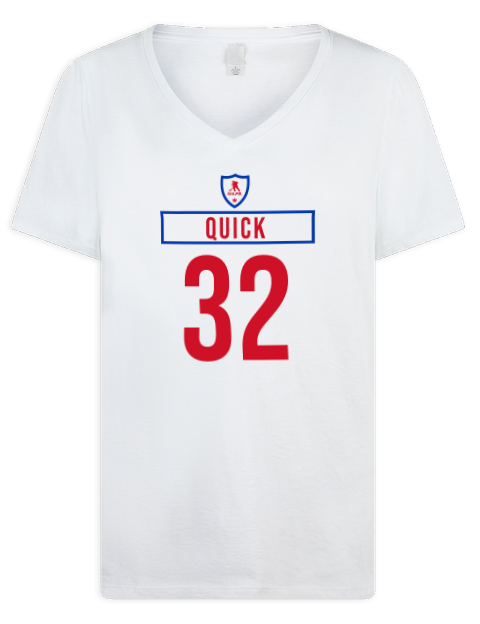 Home Jersey Jonathan Quick Premium Ladies V-Neck T-Shirt | Swagsta