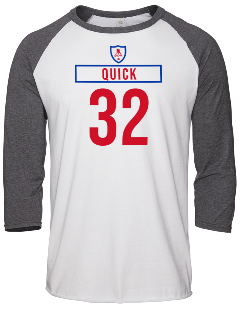 Home Jersey Jonathan Quick Unisex Premium Three-Quarter Raglan T-Shirt | Swagsta