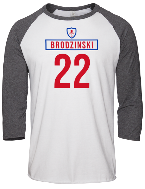 Home Jersey Jonny Brodzinski Unisex Premium Three-Quarter Raglan T-Shirt | Swagsta