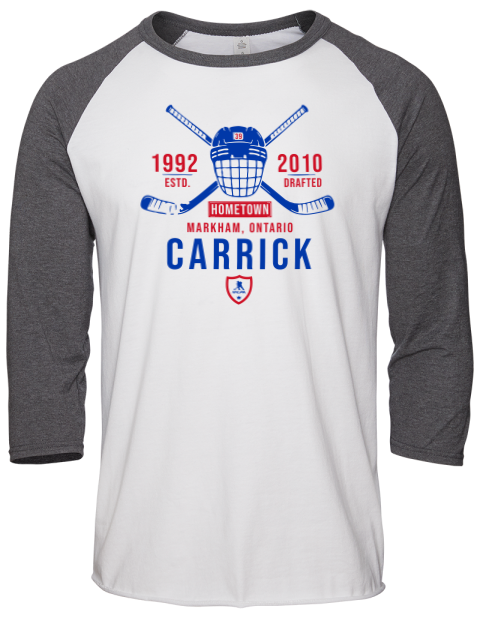 Classic Heritage Sam Carrick Unisex Premium Three-Quarter Raglan T-Shirt | Swagsta