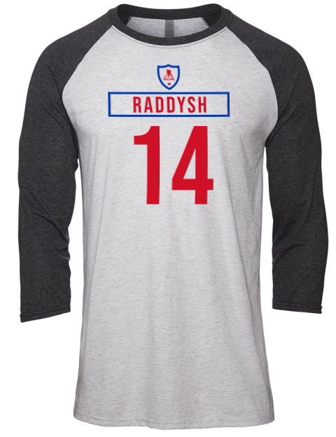 Home Jersey Taylor Raddysh Unisex Premium Three-Quarter Raglan T-Shirt | Swagsta
