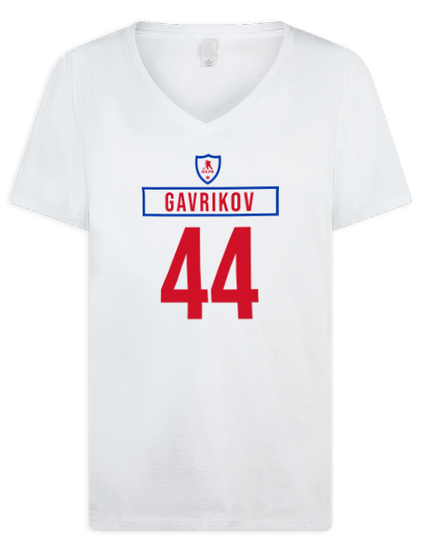 Home Jersey Vladislav Gavrikov Premium Ladies V-Neck T-Shirt | Swagsta