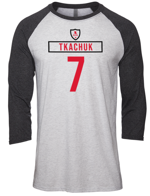 Home Jersey Braeden Tkachuk Unisex Premium Three-Quarter Raglan T-Shirt | Swagsta