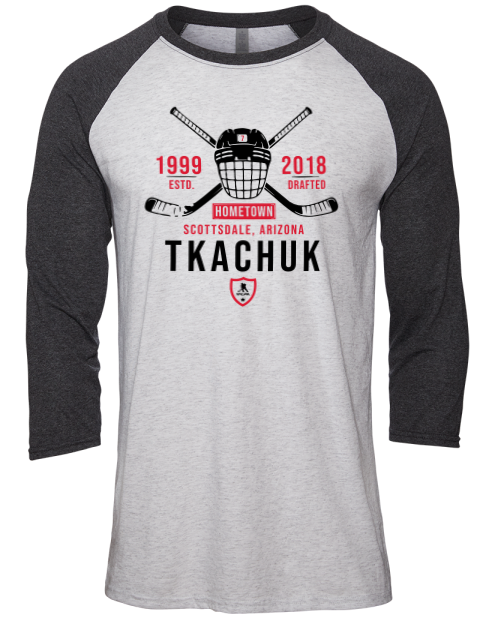 Classic Heritage Braeden Tkachuk Unisex Premium Three-Quarter Raglan T-Shirt | Swagsta